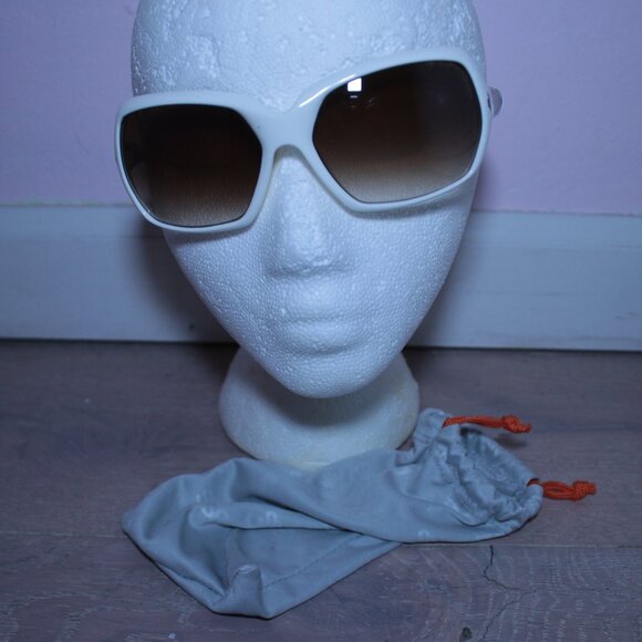 Von Zipper Dynasty White Acetate Rectangle Wrap Unisex Sunglasses